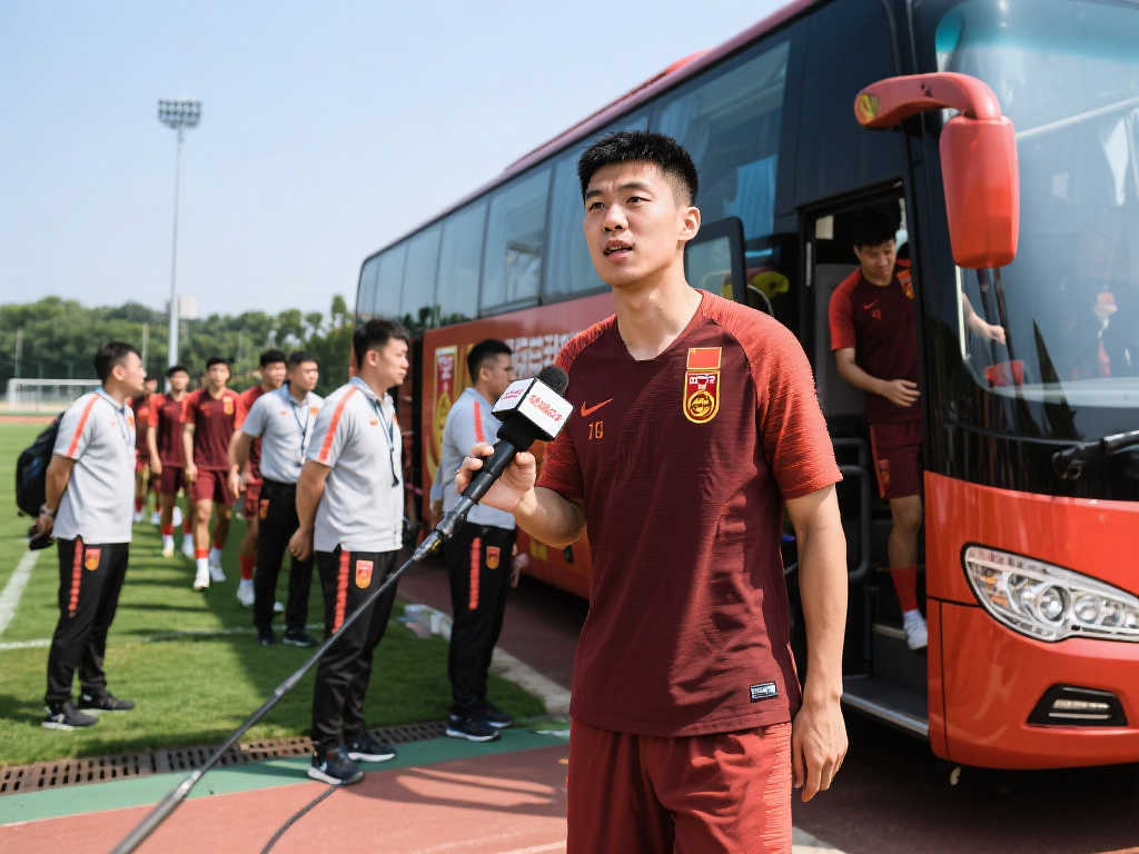【现场报道】国足抵达赛场 球员心态从容稳定
